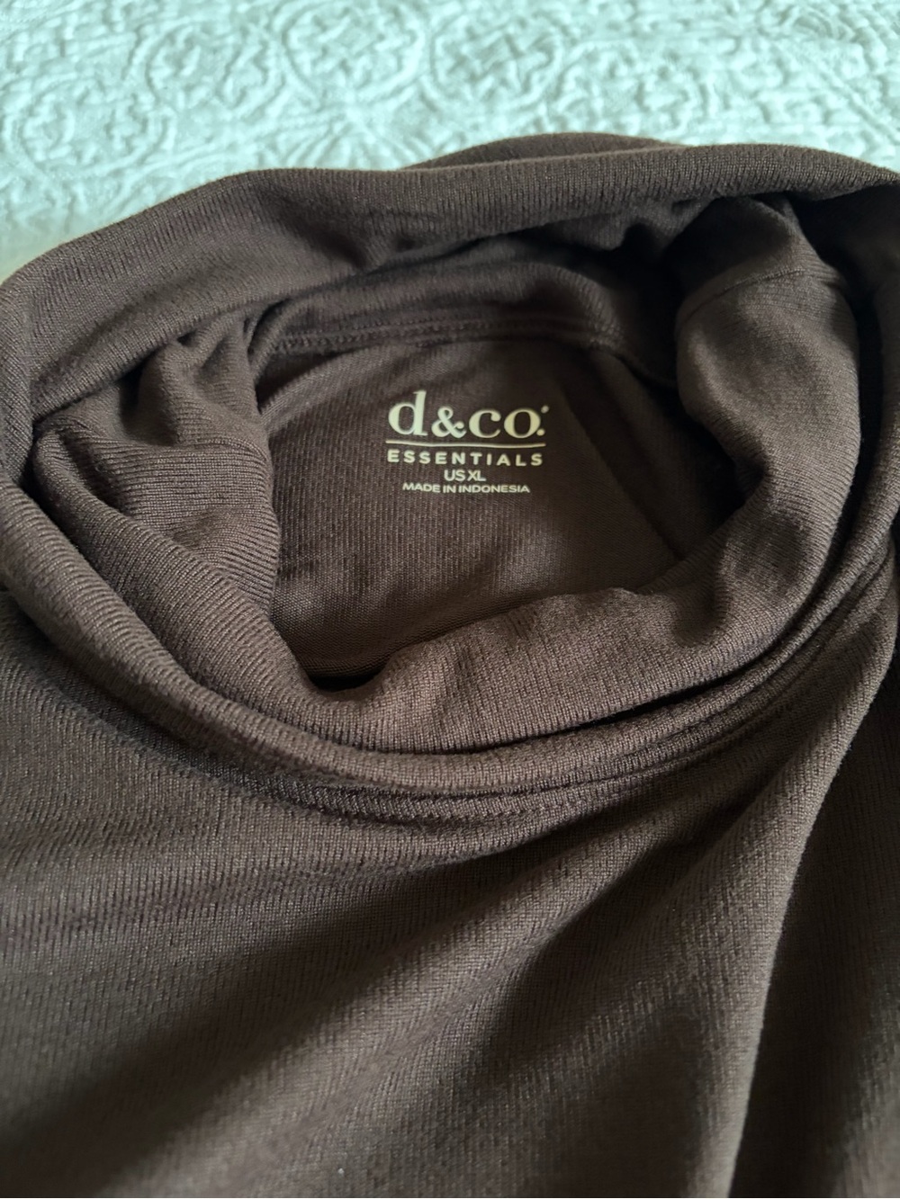 New Denim & Co. Essentials Heavenly Jersey Tunic Dark Chocolate size XL - Picture 3 of 9